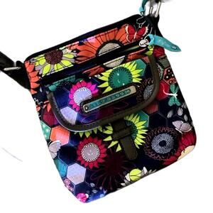 Lily Bloom Summertime Colorful Floral Daisies Sunflowers Canvas Crossbody Bag